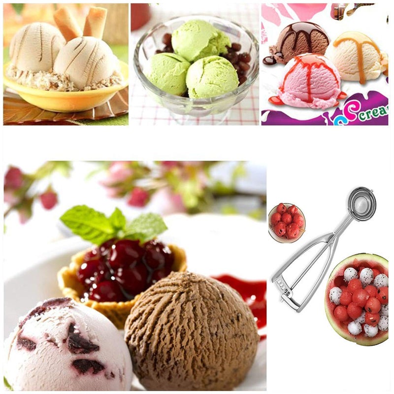 Emoly Ice Cream Scoop Set, Steel Ice Cream Scoop, Cookie Dough Metal Cupcake spoons Include Large-Medium-Small Sizes Balls for Ice Cream, Cupcake, Muffin (3 PCS) - Image 5